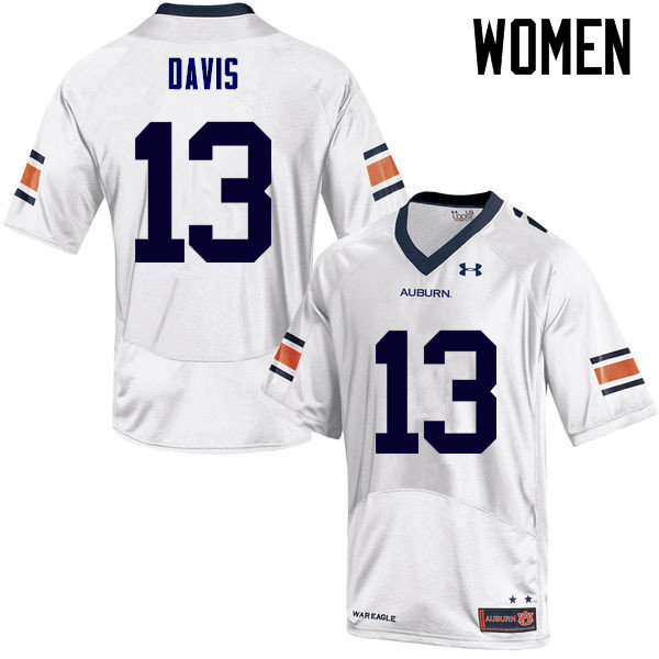 Women Auburn Tigers #13 Javaris Davis College Football Jerseys Sale-White
